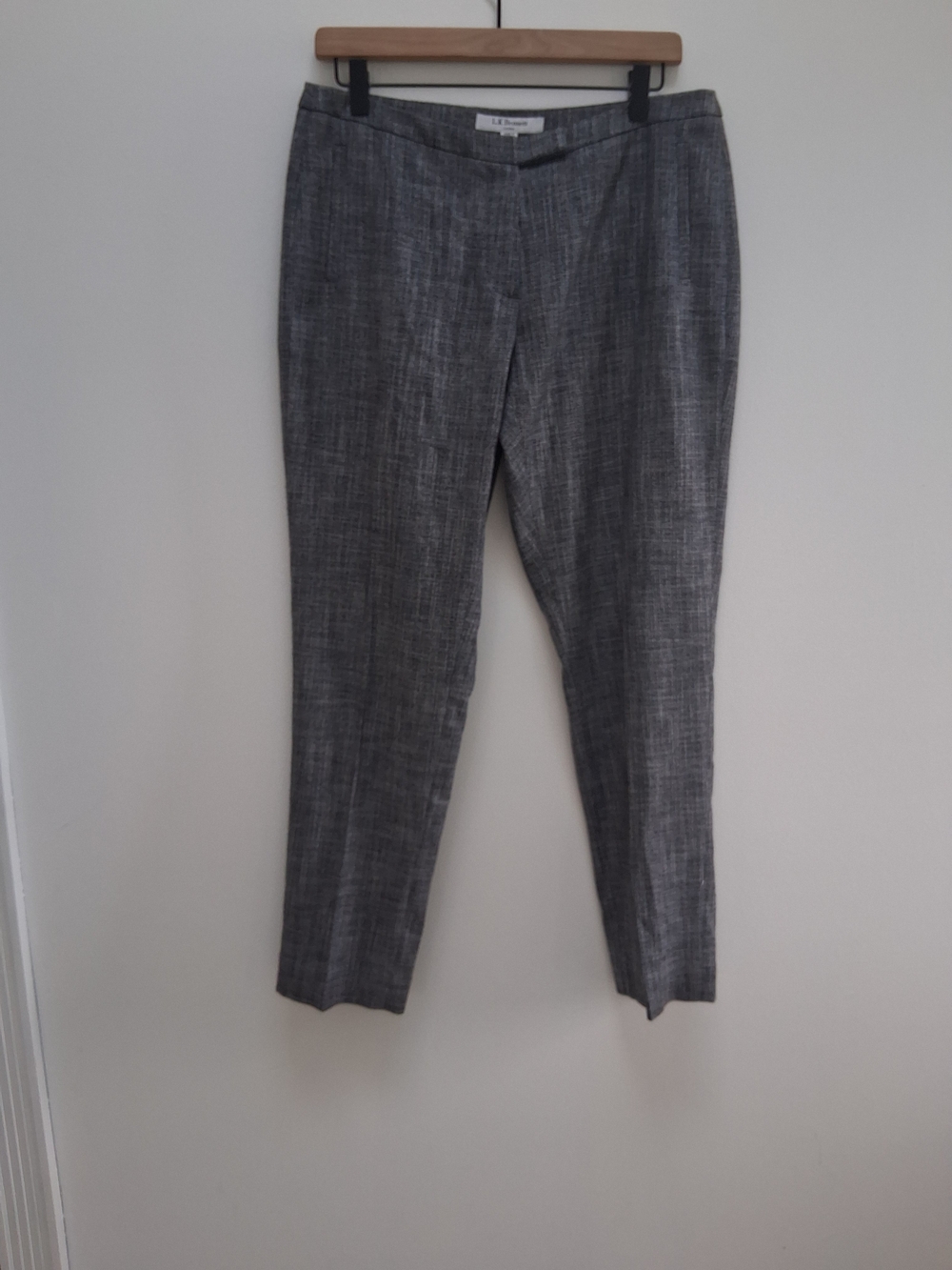 LK Bennett London TR DARCIE Gray Straight-Leg Dress Pants 8 Classic Preppy Chic